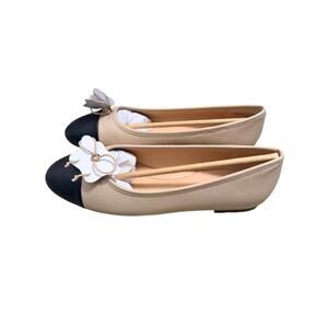 Talbots Ansly Ballet Flats – Rattan/Black – Size 6.5M